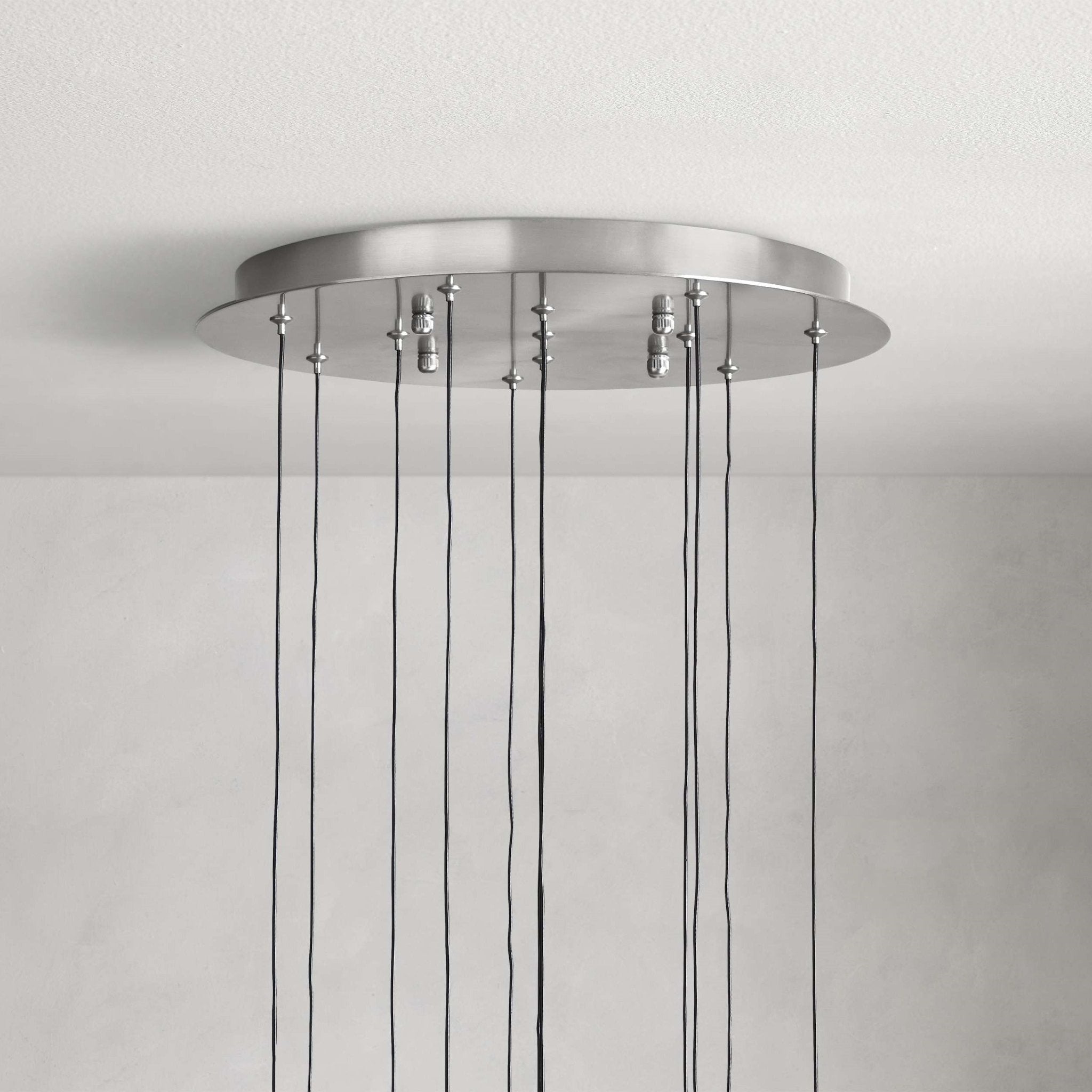 Soltaire Modern 17'' 24'' 36'' 58'' Round Chandelier Lighting - fovolighting