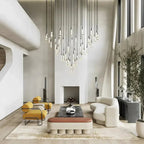 Soltaire Modern 17'' 24'' 36'' 58'' Round Chandelier Lighting - fovolighting