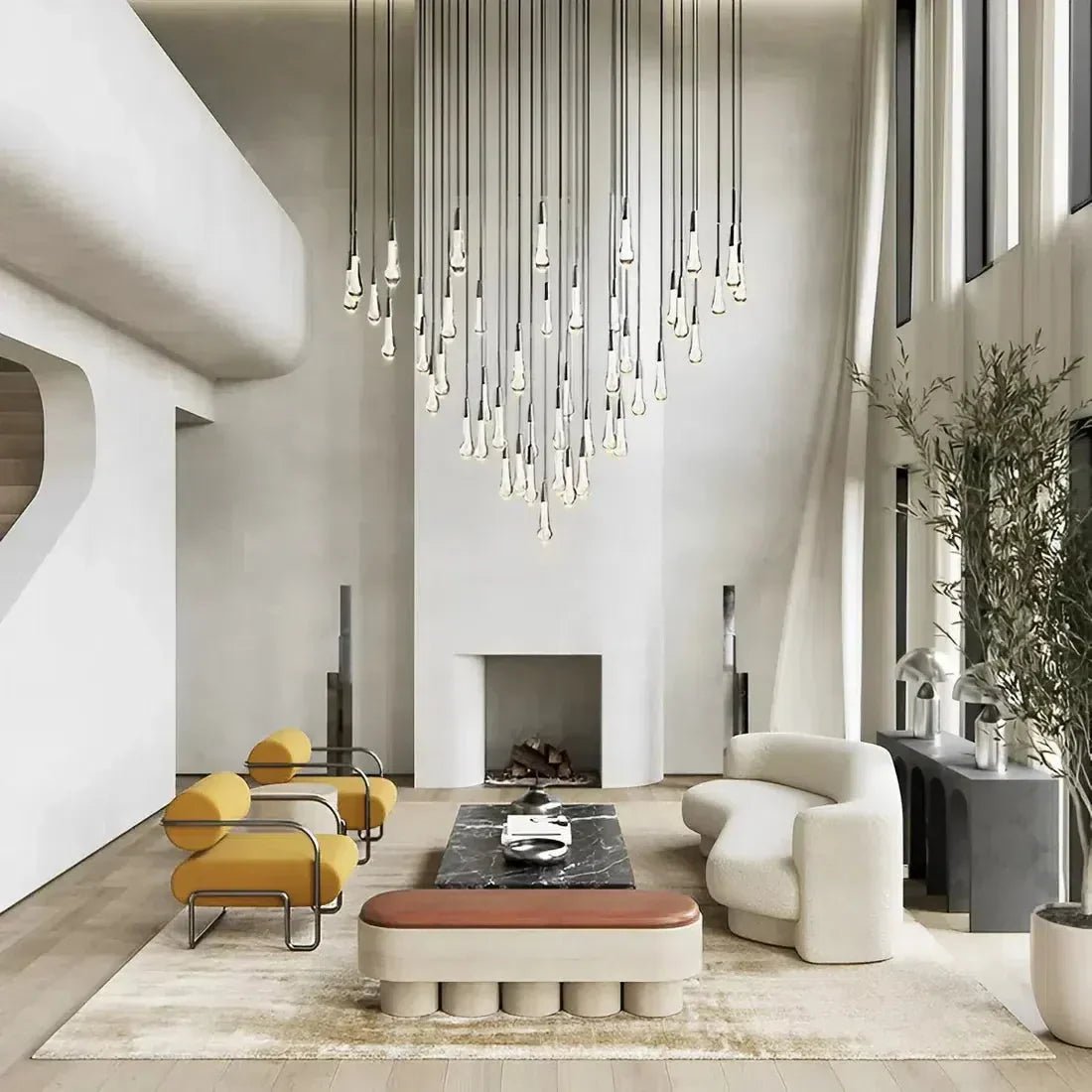 Soltaire Modern 17'' 24'' 36'' 58'' Round Chandelier Lighting - fovolighting