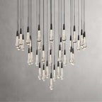 Soltaire Modern 17'' 24'' 36'' 58'' Round Chandelier Lighting - fovolighting