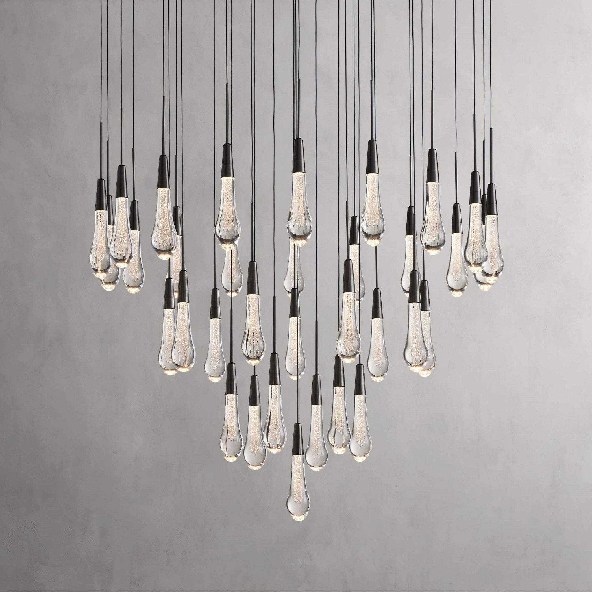 Soltaire Modern 17'' 24'' 36'' 58'' Round Chandelier Lighting - fovolighting