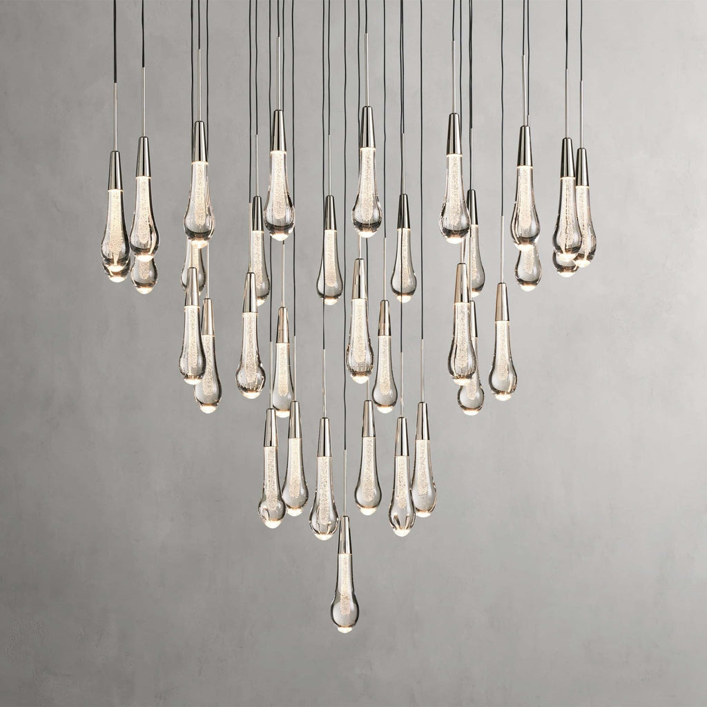 Soltaire Modern 17'' 24'' 36'' 58'' Round Chandelier Lighting - fovolighting