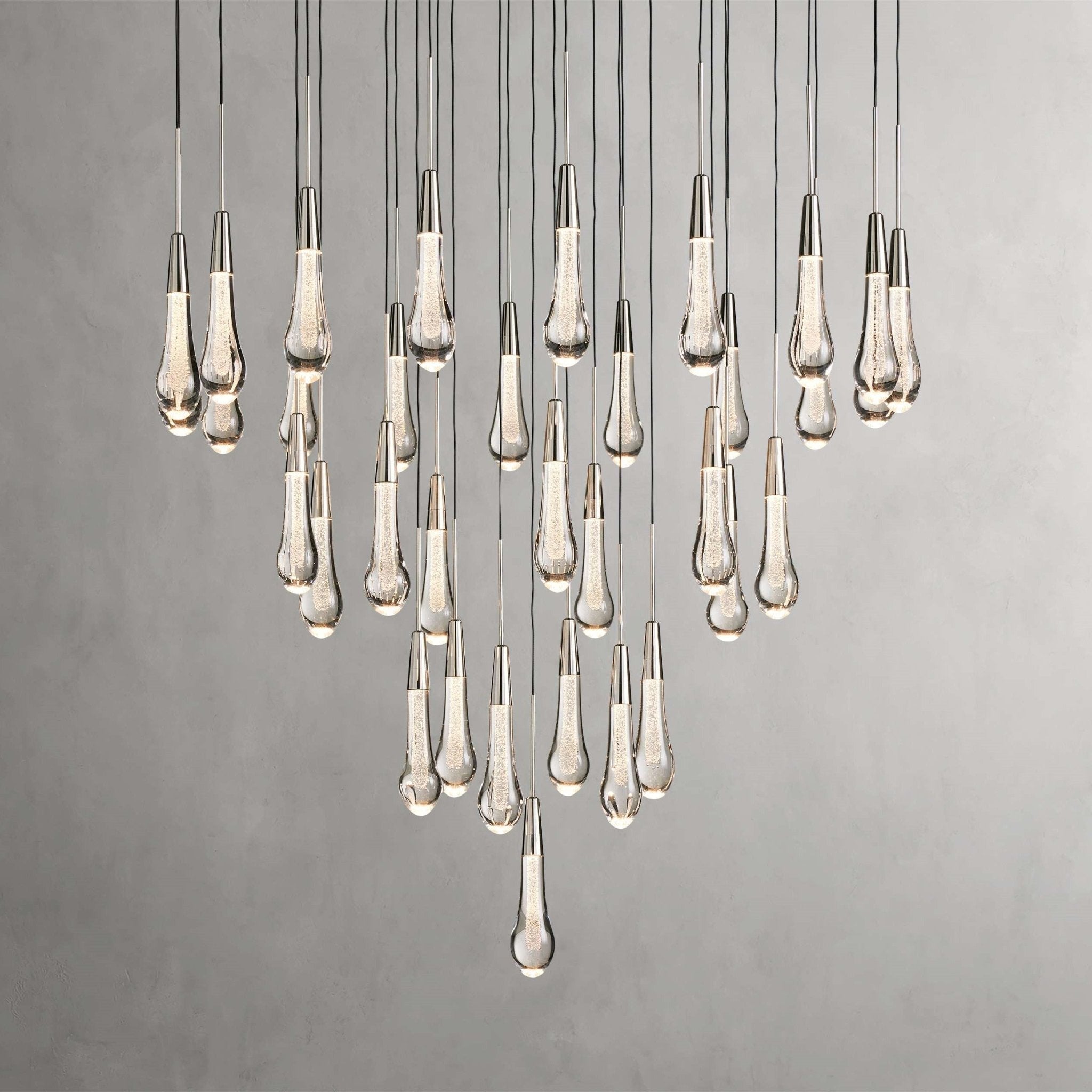 Soltaire Modern 17'' 24'' 36'' 58'' Round Chandelier Lighting - fovolighting