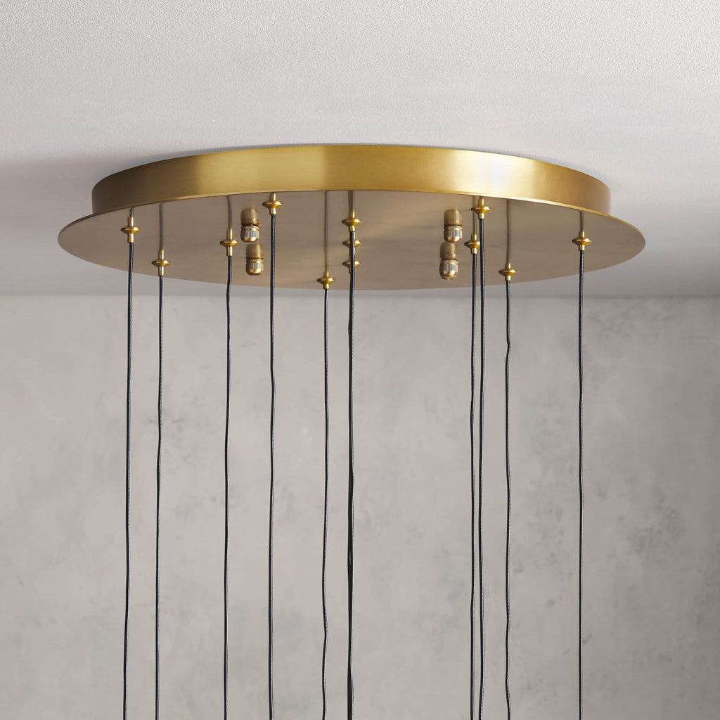 Soltaire Modern 17'' 24'' 36'' 58'' Round Chandelier Lighting - fovolighting