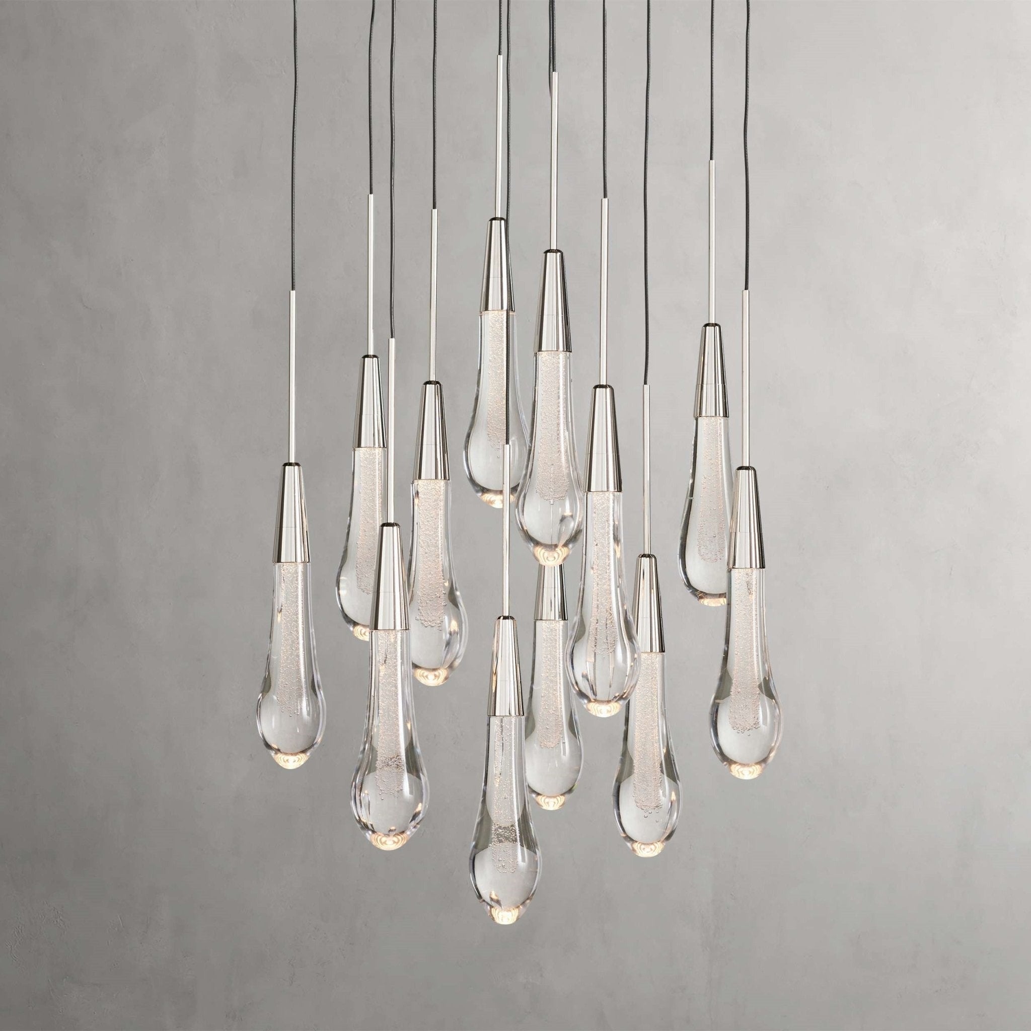 Soltaire Modern 17'' 24'' 36'' 58'' Round Chandelier Lighting - fovolighting