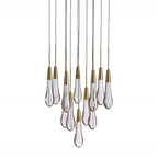 Soltaire Modern 17'' 24'' 36'' 58'' Round Chandelier Lighting - fovolighting