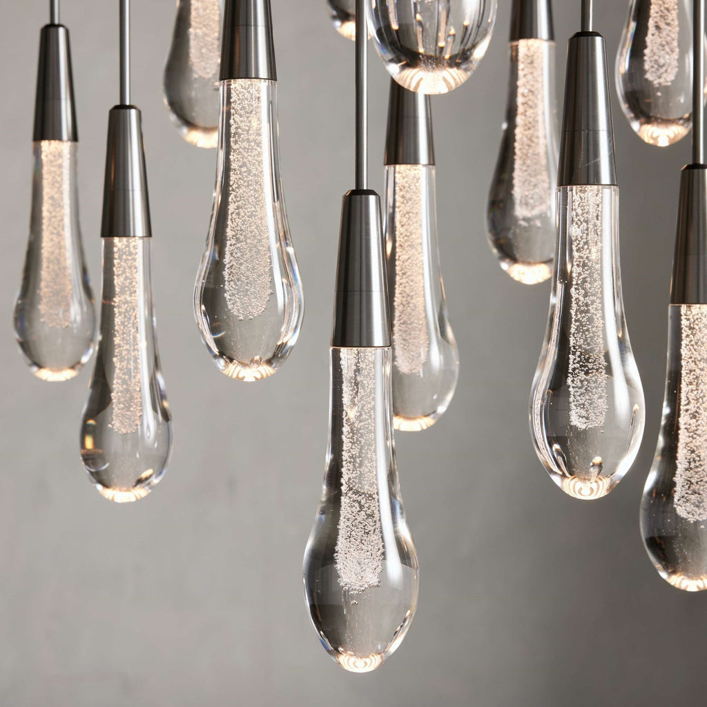 Soltaire Modern 17'' 24'' 36'' 58'' Round Chandelier Lighting - fovolighting