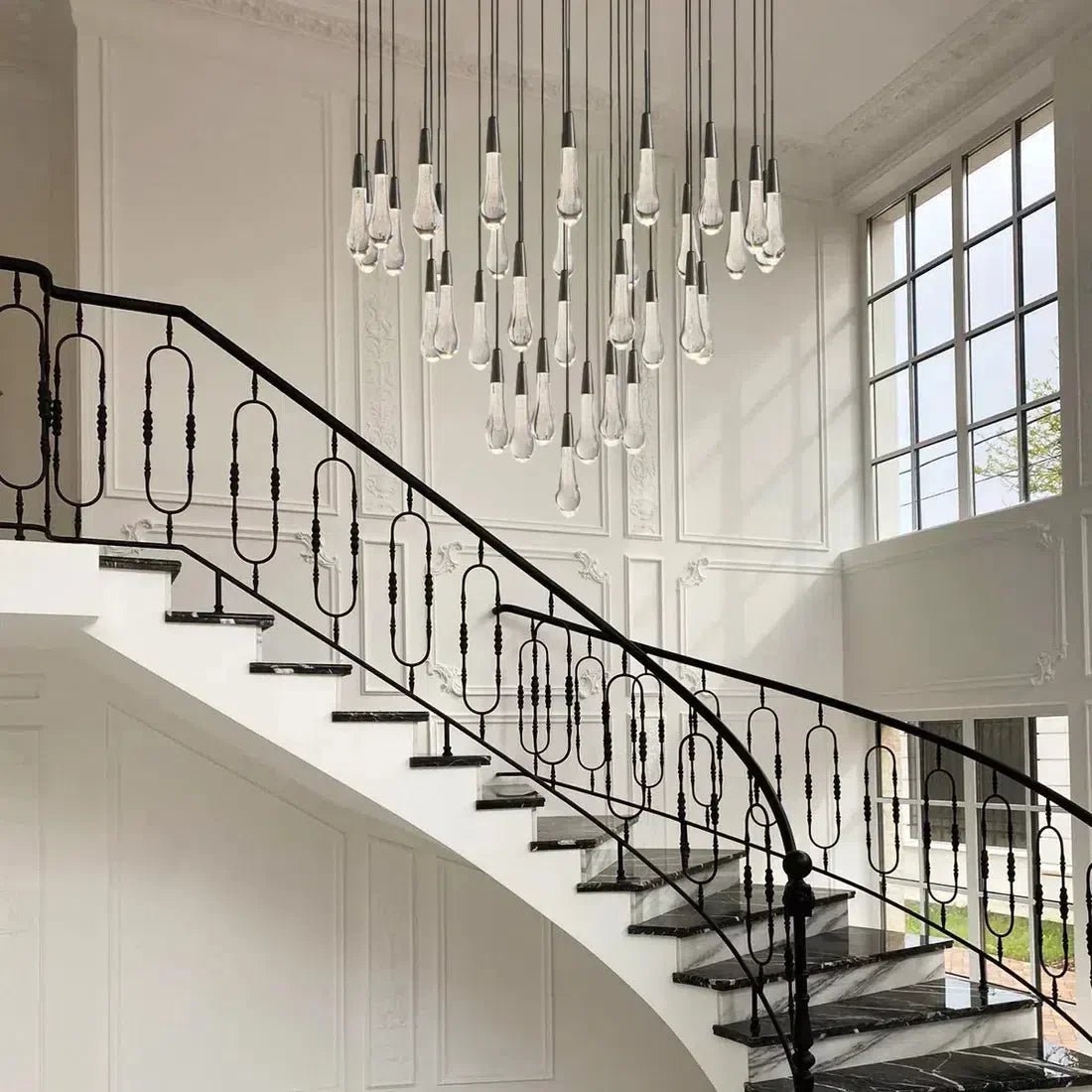 Soltaire Modern 17'' 24'' 36'' 58'' Round Chandelier Lighting - fovolighting