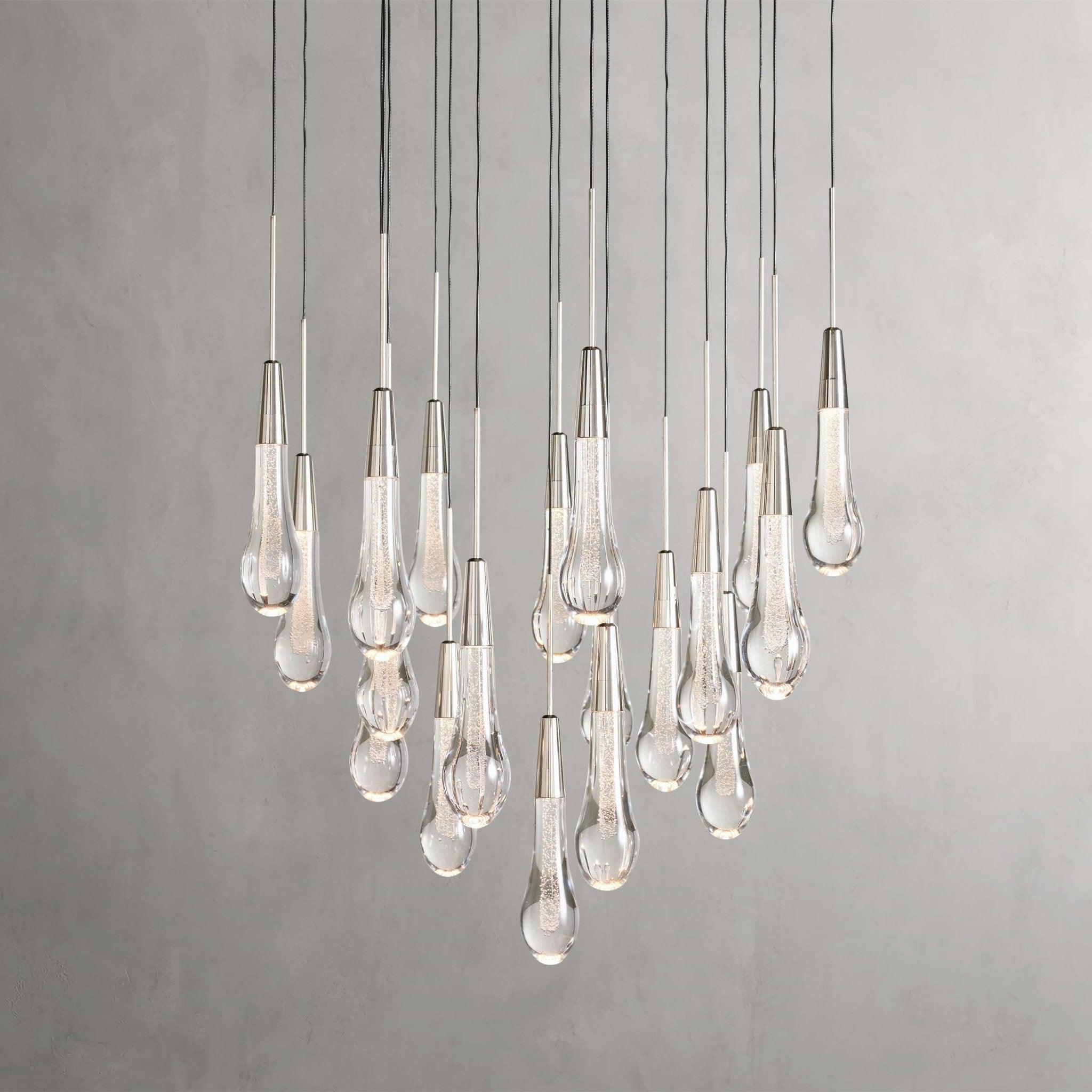 Soltaire Modern 17'' 24'' 36'' 58'' Round Chandelier Lighting - fovolighting
