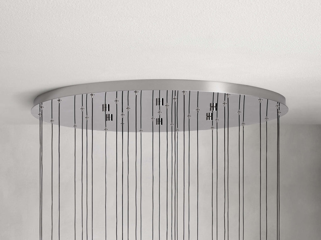 Soltaire Modern 17'' 24'' 36'' 58'' Round Chandelier Lighting - fovolighting