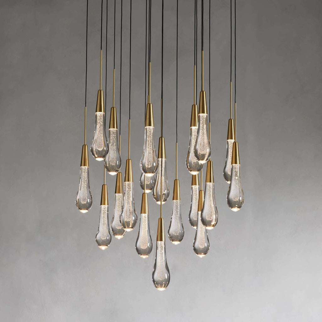 Soltaire Modern 17'' 24'' 36'' 58'' Round Chandelier Lighting - fovolighting