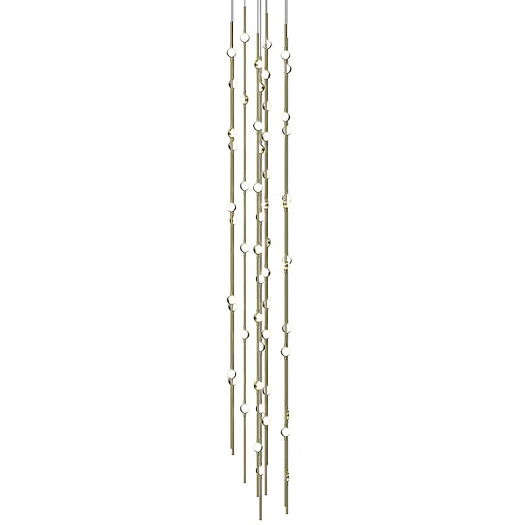Sonne Constellation 12" Wide 55 - Light LED Chandelier Satin Brass - fovolighting