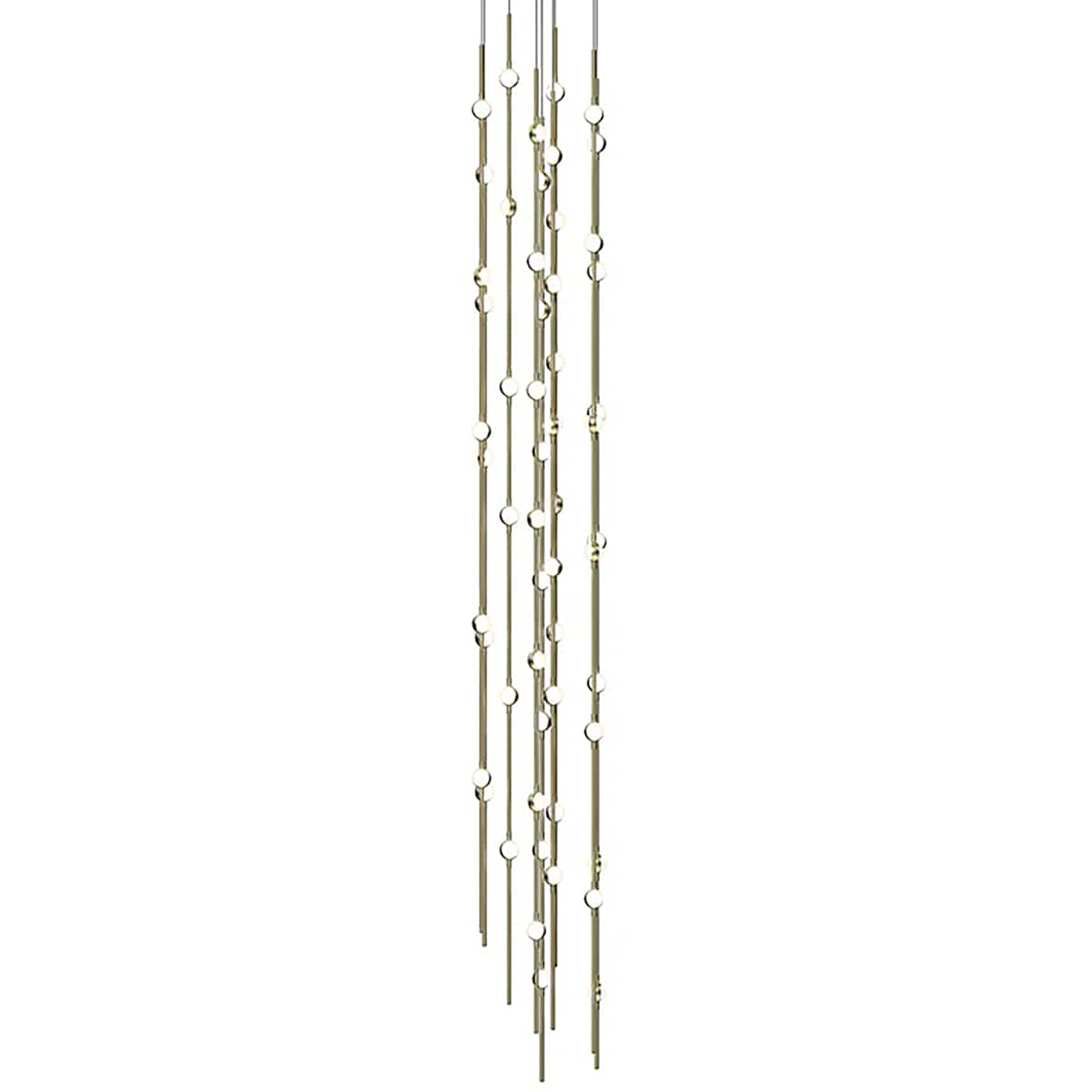 Sonne Constellation 12" Wide 55 - Light LED Chandelier Satin Brass - fovolighting