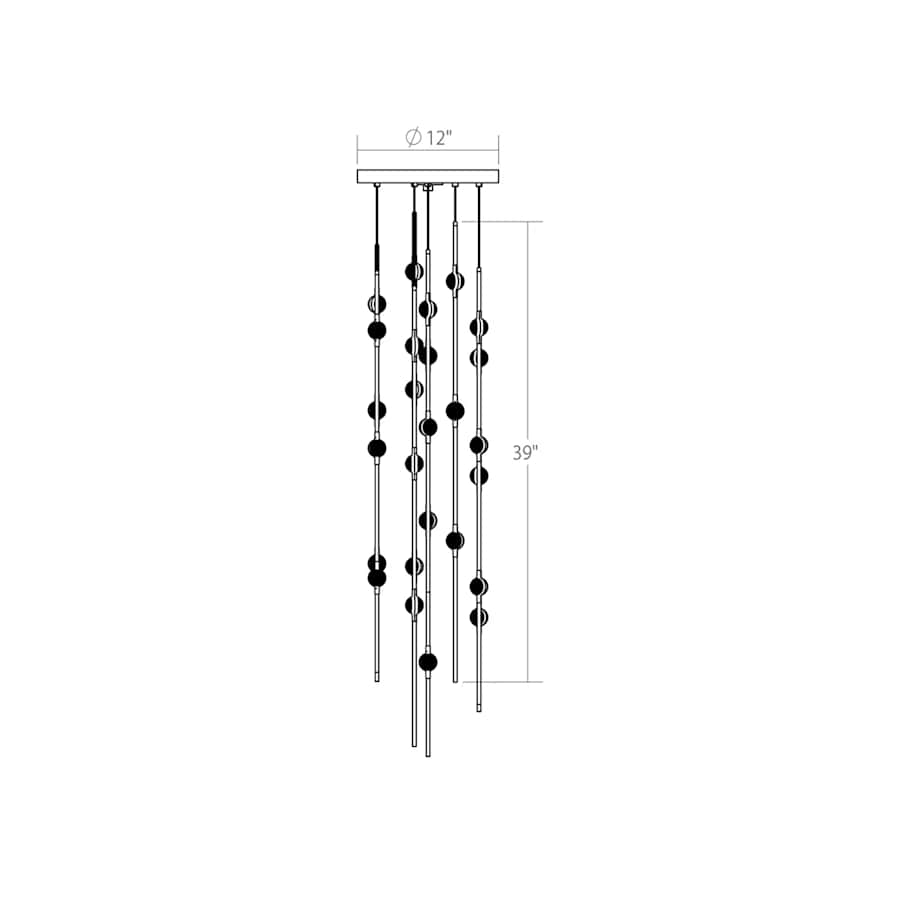 Sonne Constellation 12" Wide Beaded Chandelier 26 Light 2700K - fovolighting