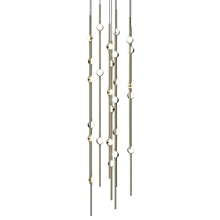Sonne Constellation 12" Wide Chandelier 26 Light Satin Brass - fovolighting