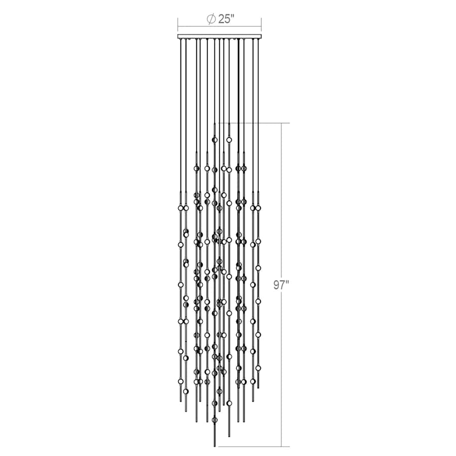Sonne Constellation 25in Wide Modern LED Chandelier Satin Brass - fovolighting