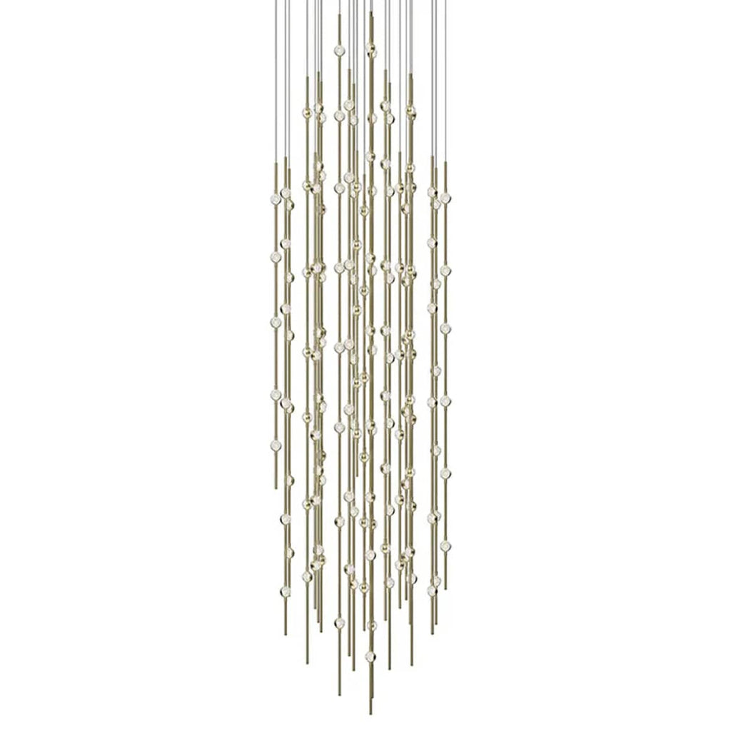Sonne Constellation 25in Wide Modern LED Chandelier Satin Brass - fovolighting