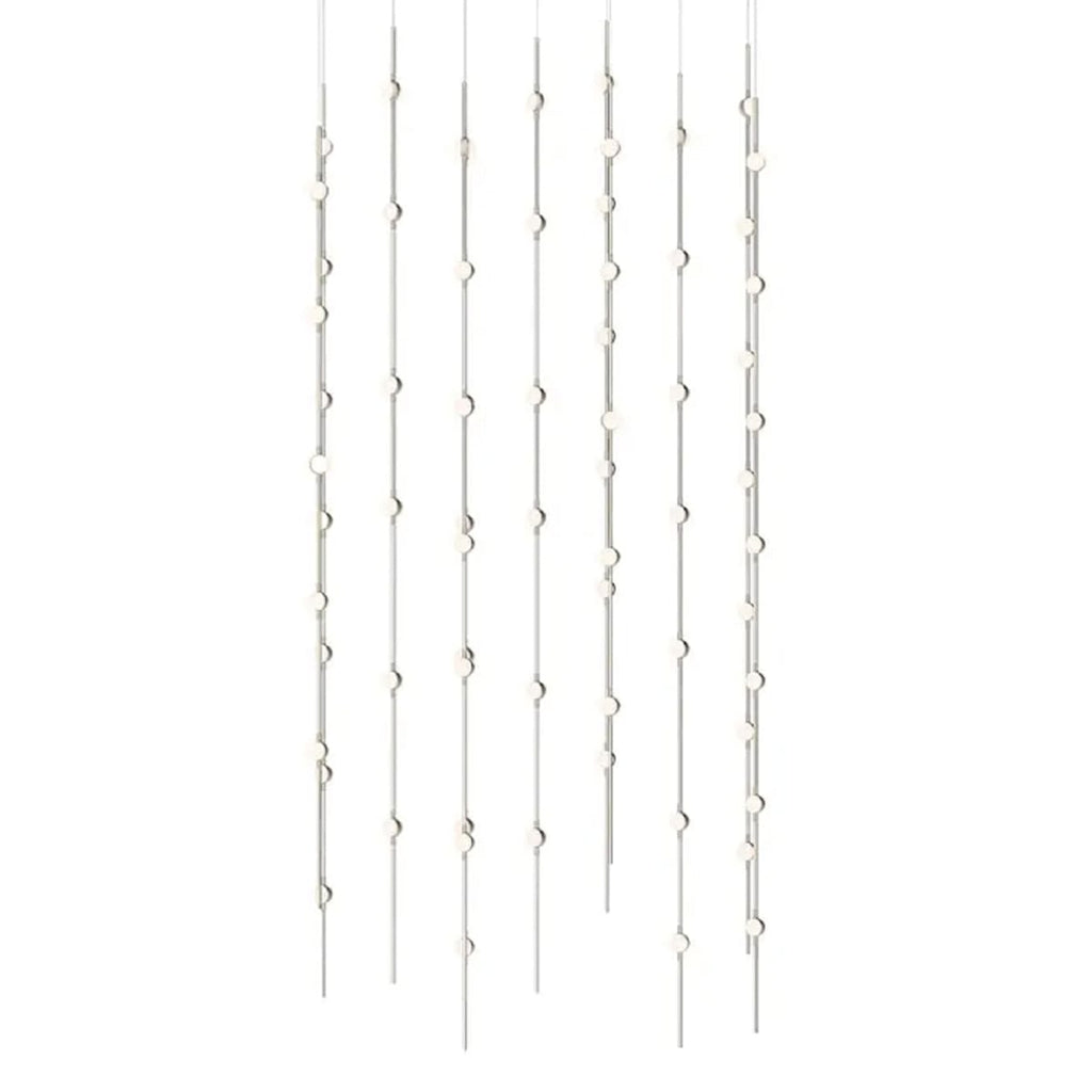 Sonne Constellation 36in Wide Beaded LED Chandelier Satin Nickel - fovolighting