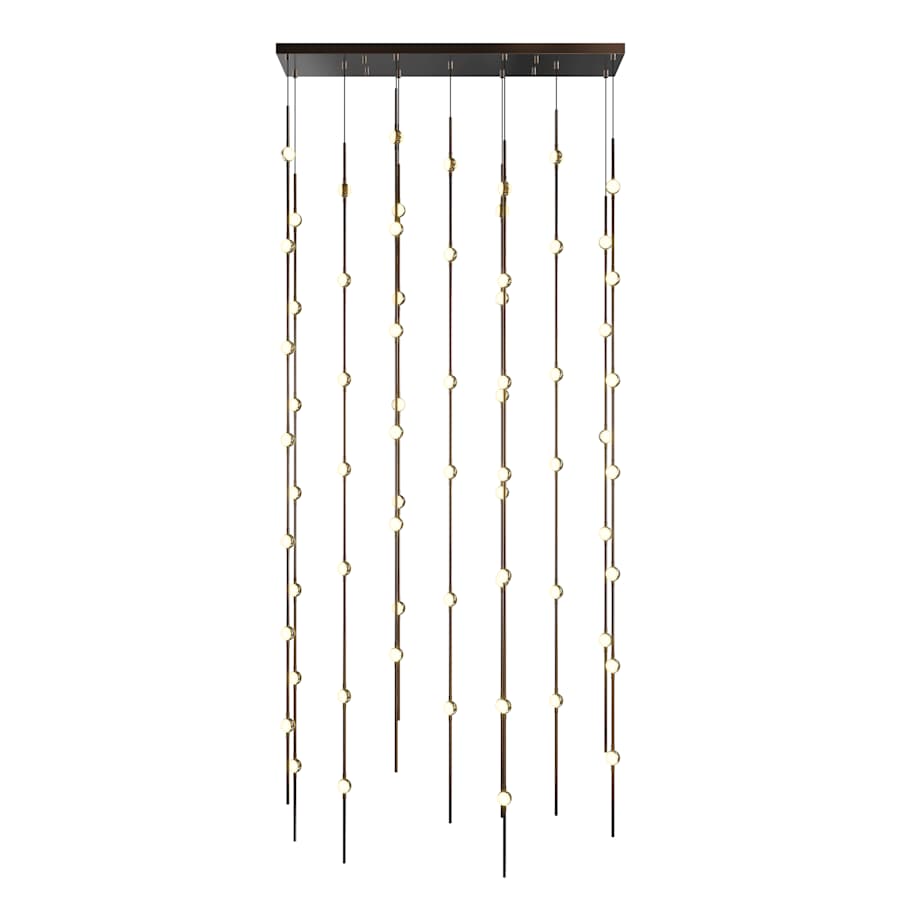 Sonne Constellation 36in Wide Beaded LED Chandelier Satin Nickel - fovolighting