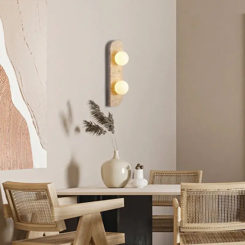 Sonte Natural Travertine Wall Sconce - fovolighting