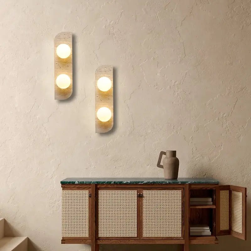 Sonte Travertine Wall Sconce - fovolighting