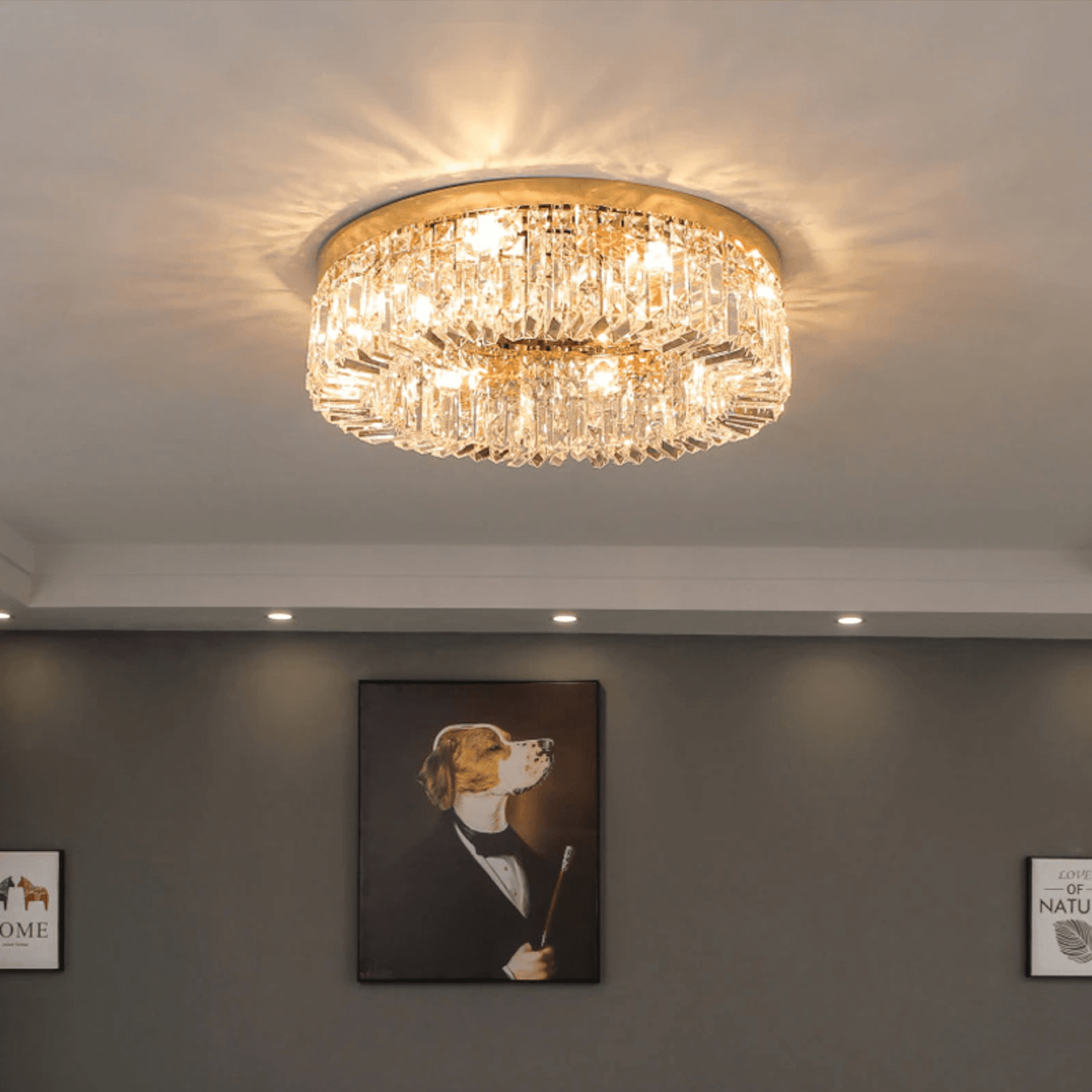 Specchio Crystal Flush Mount - fovolighting