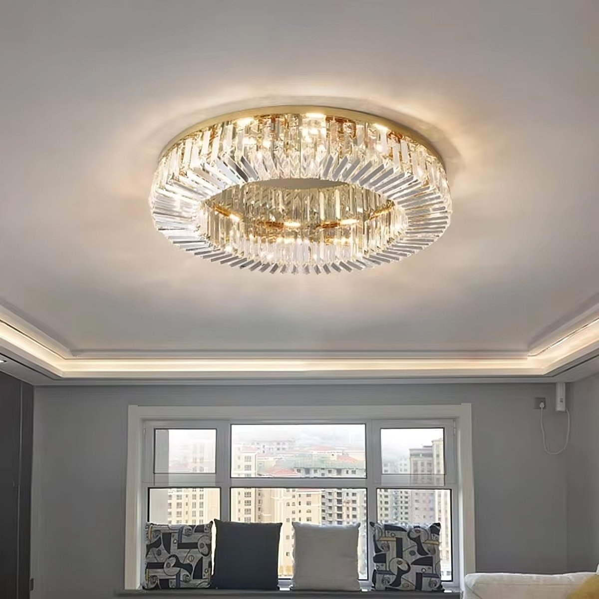 Specchio Crystal Flush Mount - fovolighting