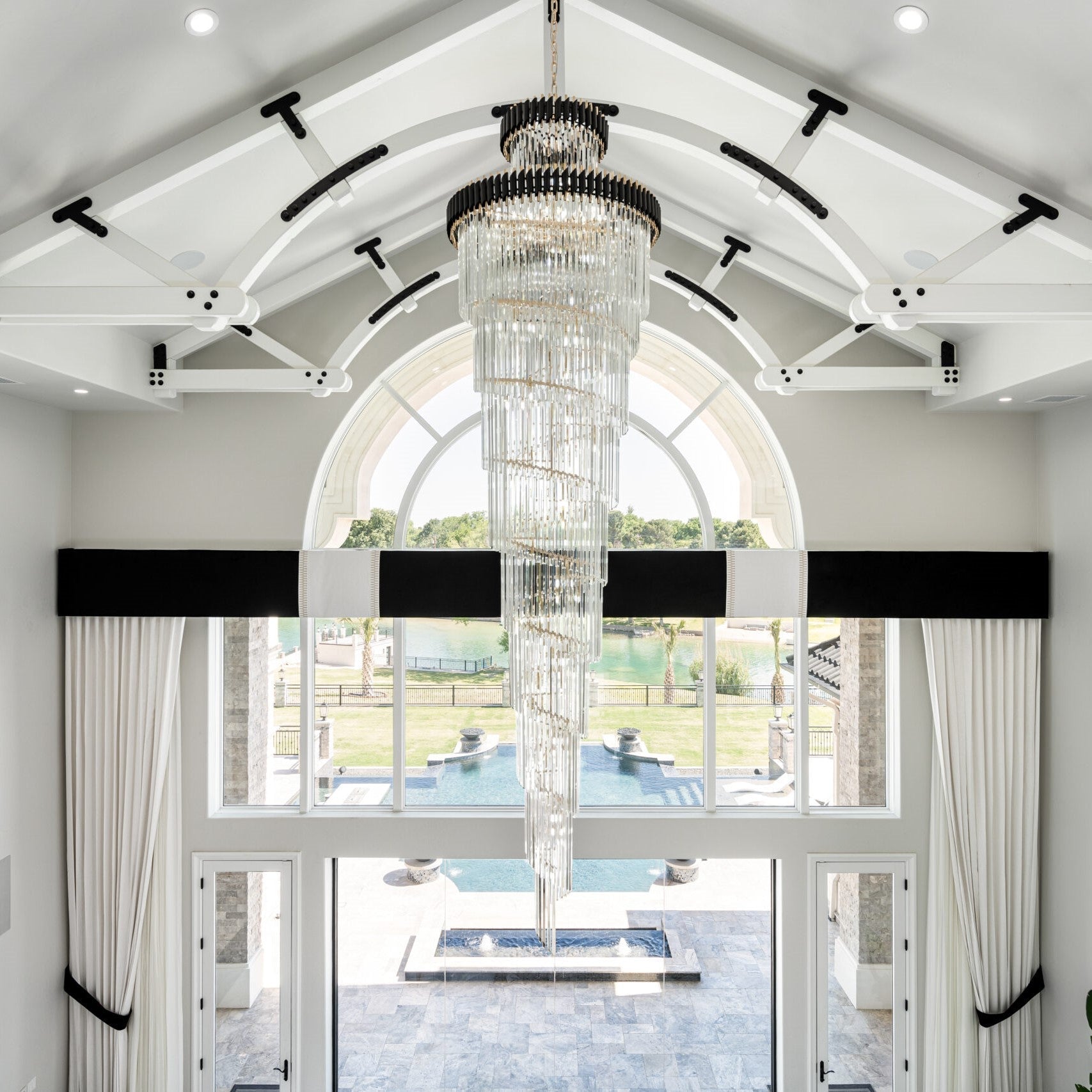 Spiral Crystal Chandelier For Foyer/ Staircase - fovolighting