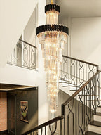 Spiral Crystal Chandelier For Foyer/ Staircase - fovolighting