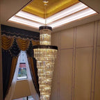 Spiral Crystal Chandelier For Foyer/ Staircase - fovolighting