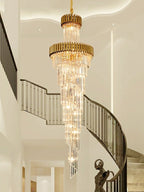 Spiral Crystal Chandelier For Foyer/ Staircase - fovolighting