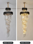 Spiral Crystal Chandelier For Foyer/ Staircase - fovolighting