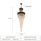 Spiral Crystal Chandelier For Foyer/ Staircase - fovolighting
