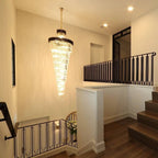 Spiral Crystal Chandelier For Foyer/ Staircase - fovolighting