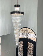 Spiral Crystal Chandelier For Foyer/ Staircase - fovolighting