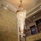 Spiral Crystal Chandelier For Foyer/ Staircase - fovolighting