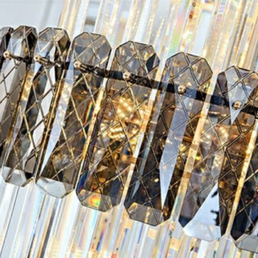 Spiral High Ceiling Light Fixture Long Crystal Chandelier For Foyer Staircase/ Living Room - fovolighting