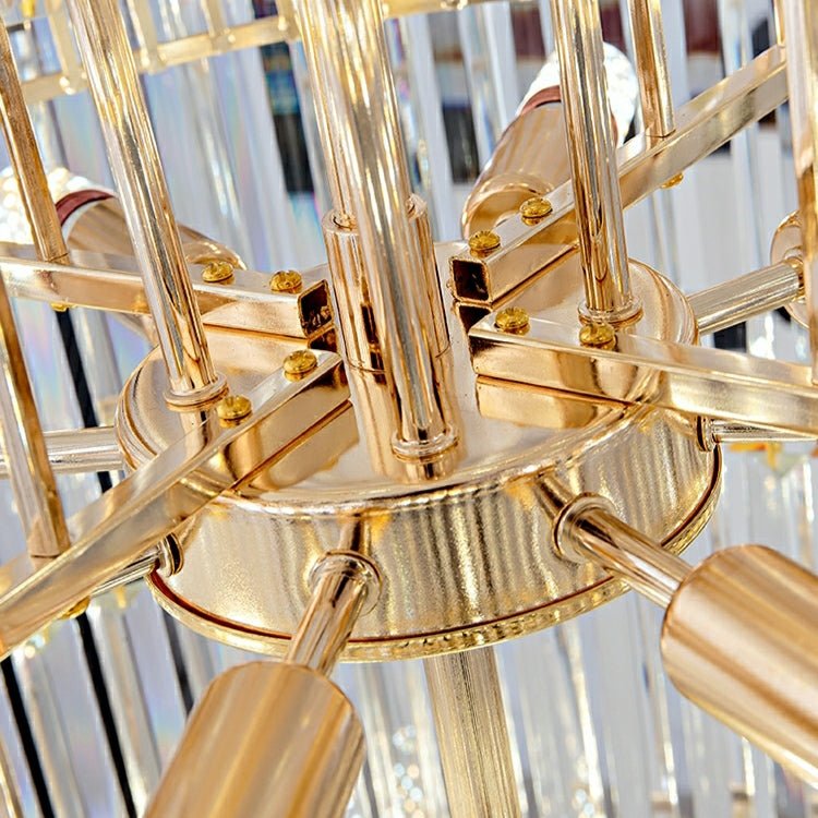 Spiral High Ceiling Light Fixture Long Crystal Chandelier For Foyer Staircase/ Living Room - fovolighting