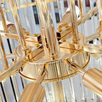 Spiral High Ceiling Light Fixture Long Crystal Chandelier For Foyer Staircase/ Living Room - fovolighting