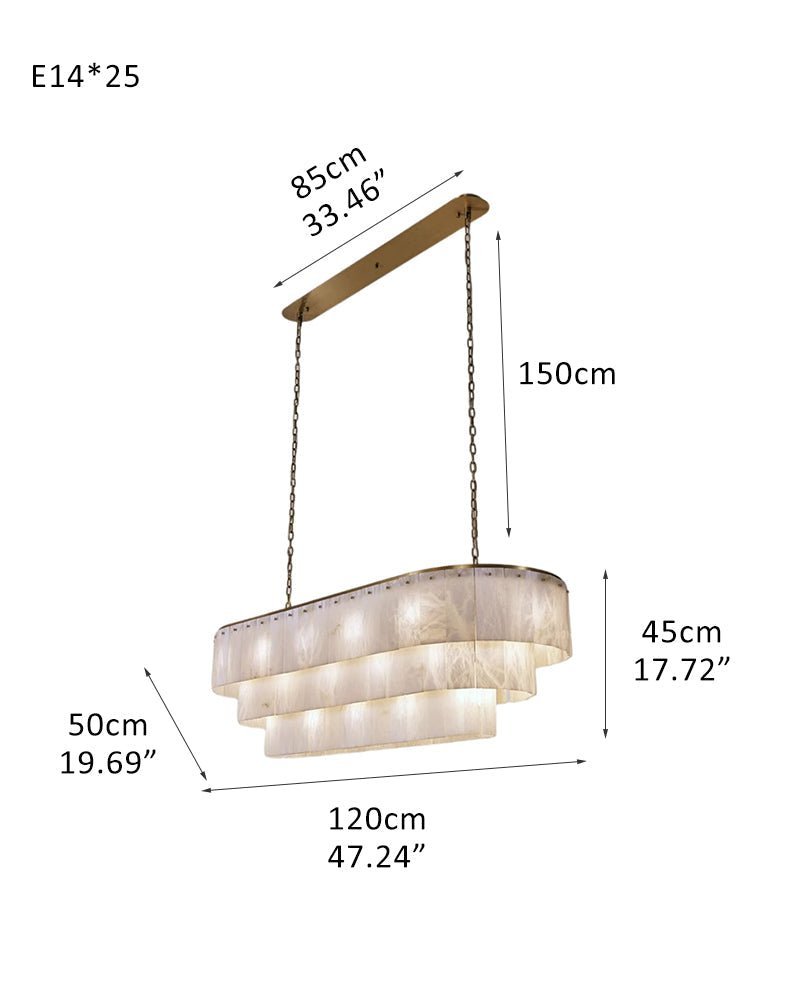 Stairwell Luxury Modern LED High Ceiling Large Alabaster Chandelier - fovolighting