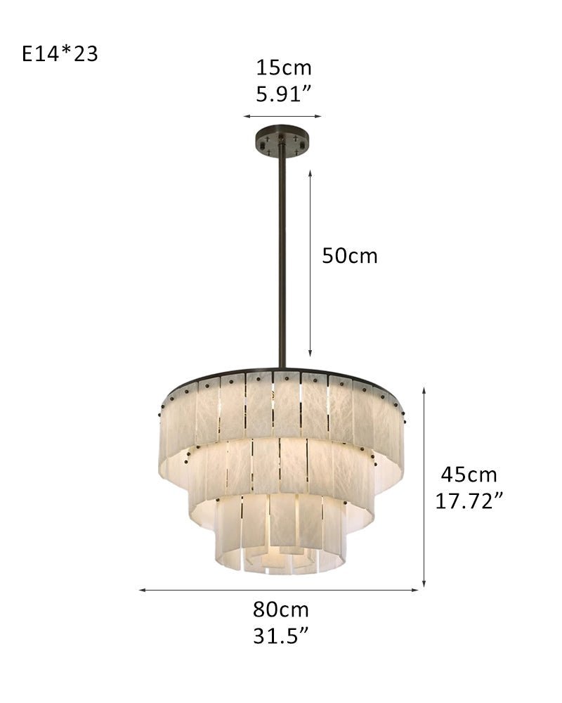 Stairwell Luxury Modern LED High Ceiling Large Alabaster Chandelier - fovolighting