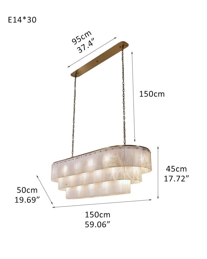 Stairwell Luxury Modern LED High Ceiling Large Alabaster Chandelier - fovolighting