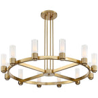 Stiffel Ennis 48" Wide Antique Brass 12-Light Ring Chandelier - fovolighting