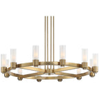 Stiffel Ennis 48" Wide Antique Brass 12-Light Ring Chandelier - fovolighting