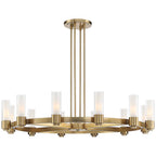 Stiffel Ennis 48" Wide Antique Brass 12-Light Ring Chandelier - fovolighting