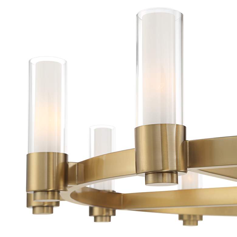 Stiffel Ennis 48" Wide Antique Brass 12-Light Ring Chandelier - fovolighting