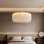 Stuart 23" Marble & Crystal Round Chandelier - fovolighting