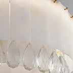 Stuart 23" Marble & Crystal Round Chandelier - fovolighting