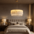 Stuart 23" Marble & Crystal Round Chandelier - fovolighting