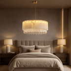 Stuart 23" Marble & Crystal Round Chandelier - fovolighting